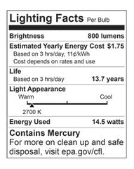 60 Watt Replacement Acandescent Light Bulb